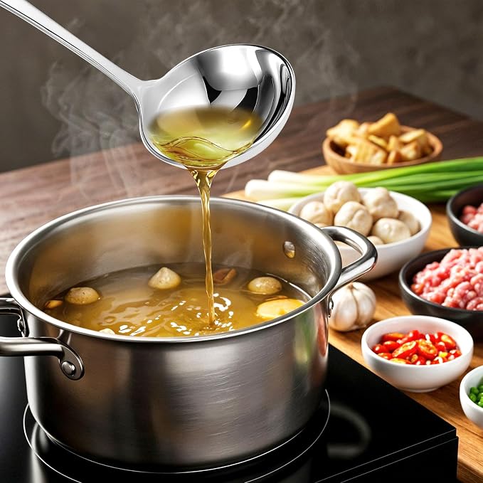 Jeffdad Gravy Ladle, Stainless Steel Sauce Soup Ladles 7.1‘’ Gravy Ladles - Image 7