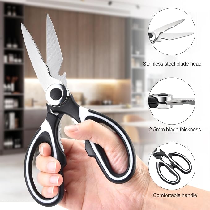 OMDAR Food Grade Kitchen Scissors All Purpose 3 Pack - Image 3