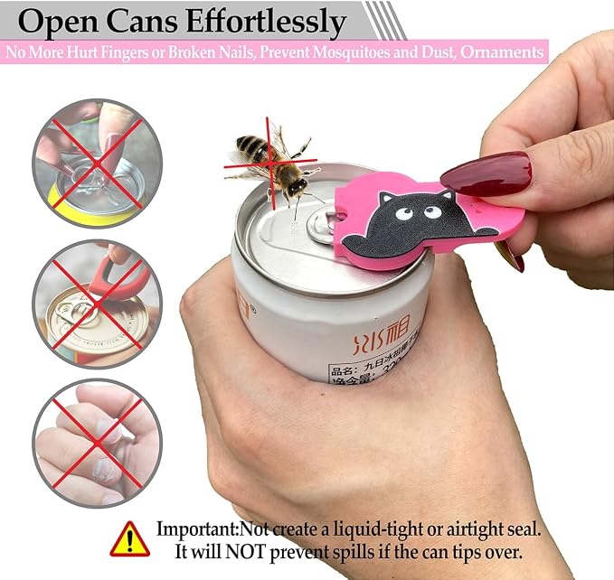 Soda Can Tab Opener Mini Soda Can Cover Easy Tab Opener and Drink Protector - Image 3