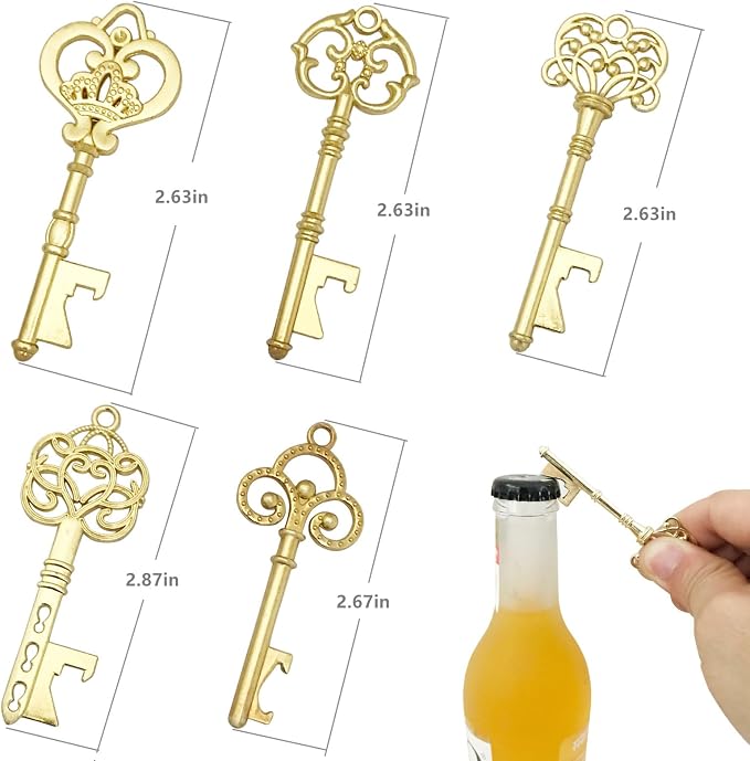 WODEGIFT 50 PCS Key Bottle Openers, Bridal Shower Favors, Rustic Wedding Favors - Image 3