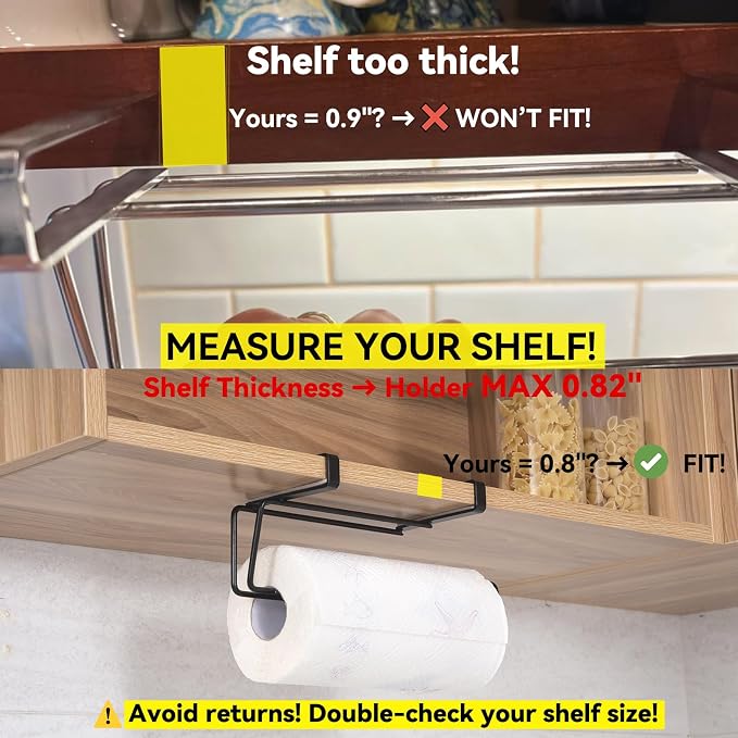 T.R.Sani. Bathroom Paper Towel Holders, Over Cabinet Door Paper Towel Holder - Image 2