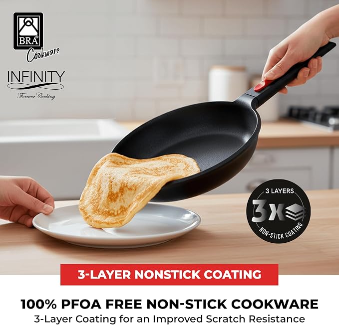 BRA COOKWARE Infinity Nonstick Frying Pan | 10.2-Inch Cast Aluminum Skillet | - Image 7