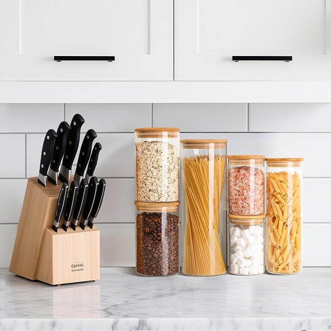 ComSaf Glass Food Storage Jars Set of 6, Canisters Sets - Image 6