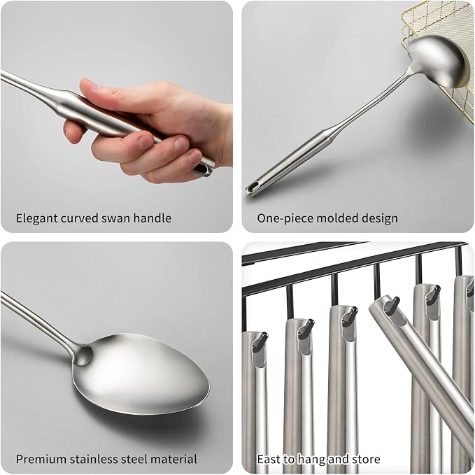 304 Stainlss Steel Kitchen Utensils Set, Pasta Server - Image 5