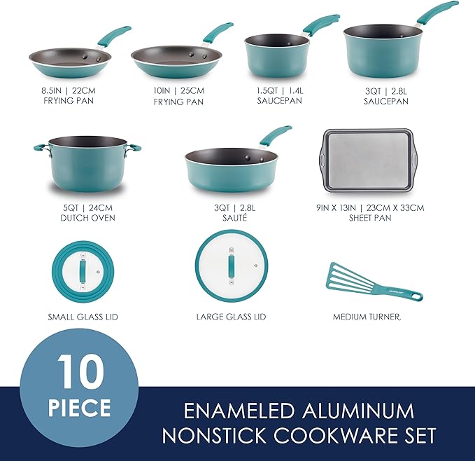 Rachael Ray Cook + Create Nonstick Cookware/Pots and Pan Set, 10 Piece - Image 5
