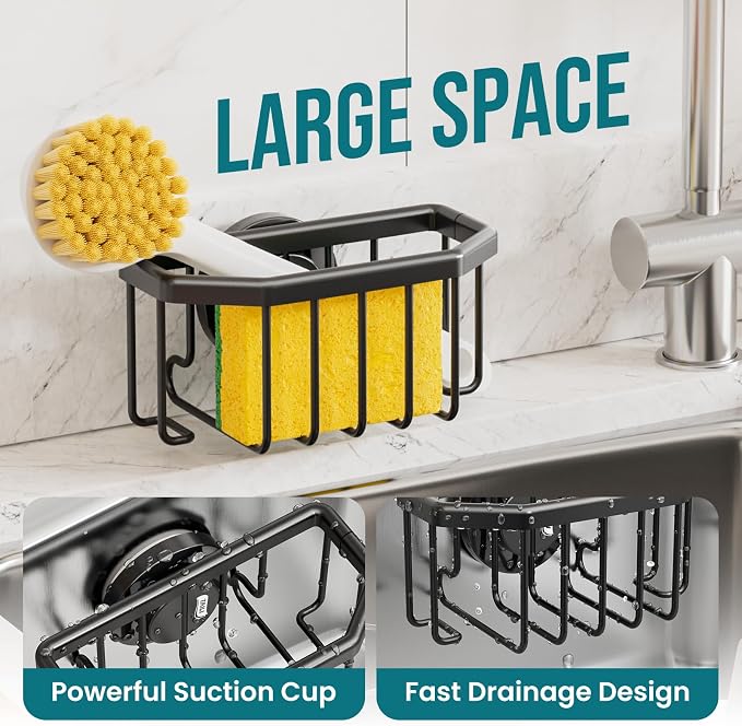 TAILI Sponge Holder with Strong Suction Cup, Dish Sponge Caddy Inside Sink - Image 7