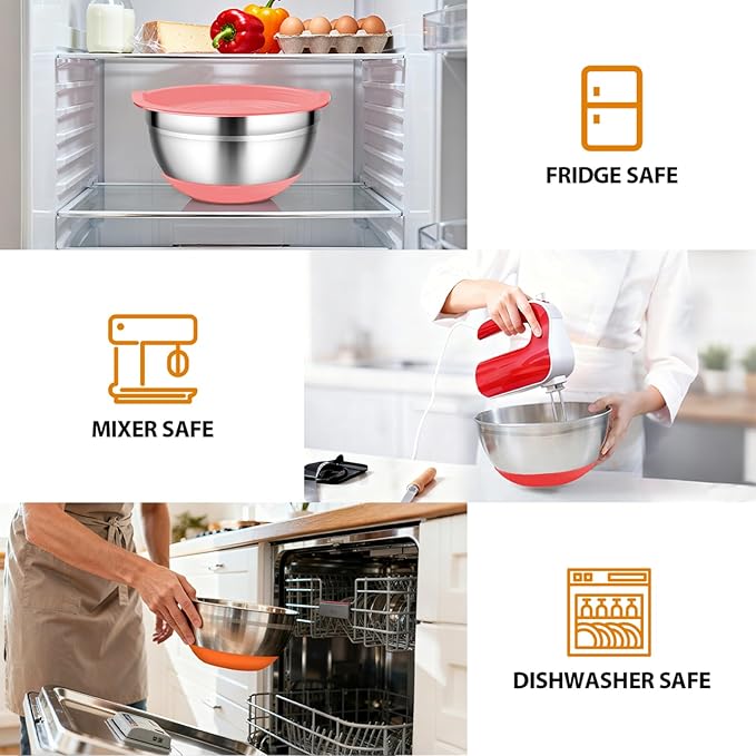CHAREADA Mixing Bowls with Airtight Lids, Size 4.5, 0.7 qt, Fit - Image 5