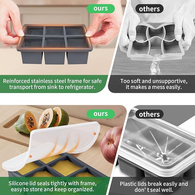 Large Ice Cube Tray for Whiskey: FDDBI Silicone Ice Cube Trays - Image 3