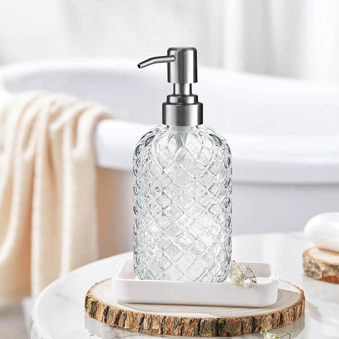 14 Oz Refillable Glass Soap Dispenser - Image 5