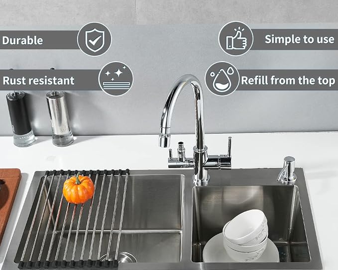 Soap Dispenser for Kitchen Sink, Stainless Steel Built in Soap Dispenser - Image 6