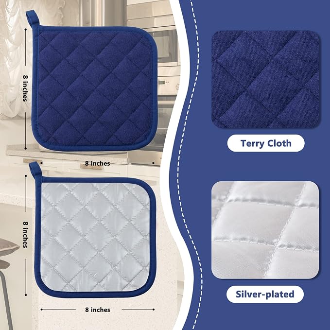 Joyhalo 4 Pack Pot Holders for Kitchen, Cotton Oven Holder - Image 2