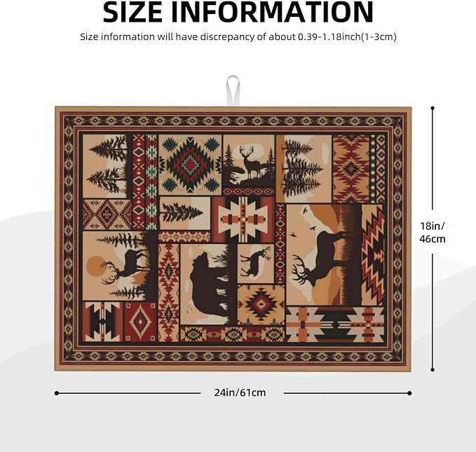 Western Wildlife Geometric Dish Drying Mat - Image 6