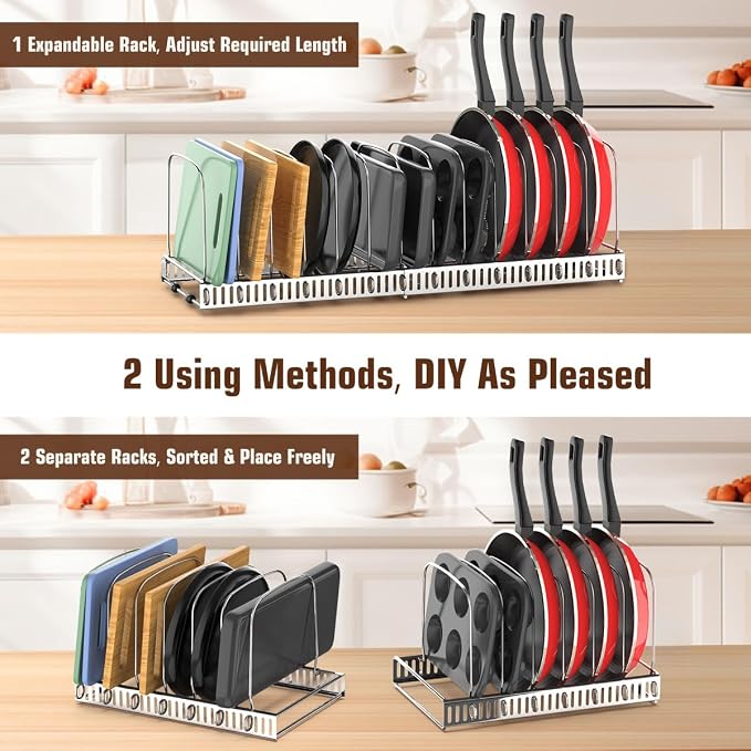 Housolution Cutting Board Organizer Rack, Expandable Baking Tray and Cookie - Image 4