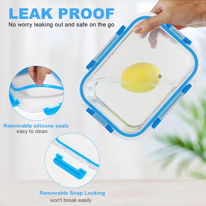 30 Pieces Glass Food Storage Containers, Meal Prep Set - Image 5