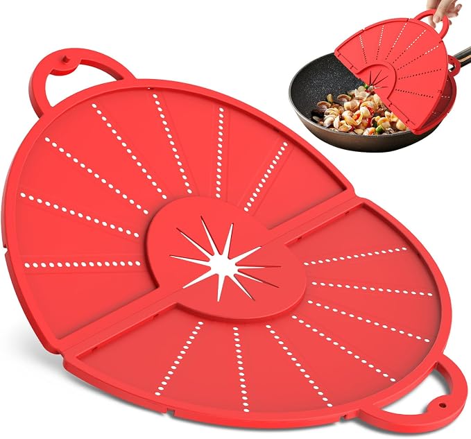 Silicone Splatter Screen for Frying Pan, Foldable Splash Guard, Heat-Resistant by Unknown