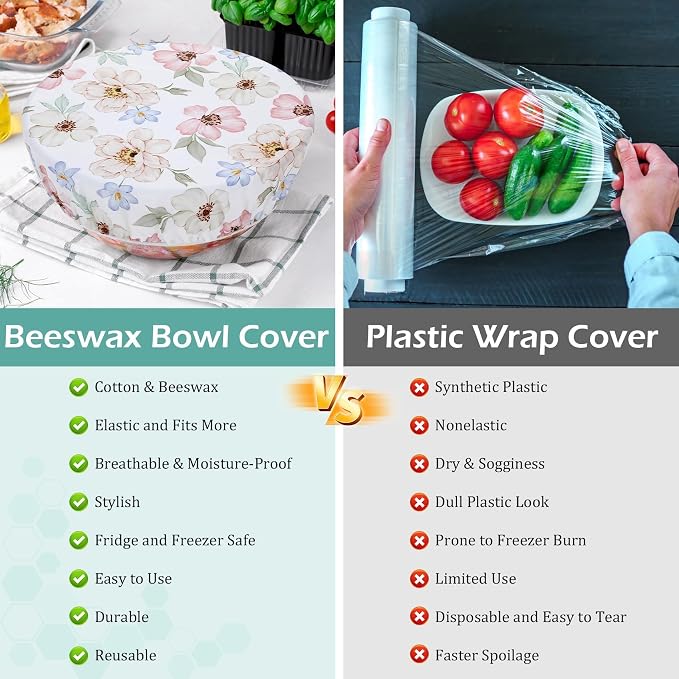 5-Size Reusable Beeswax Bowl Covers - Image 7