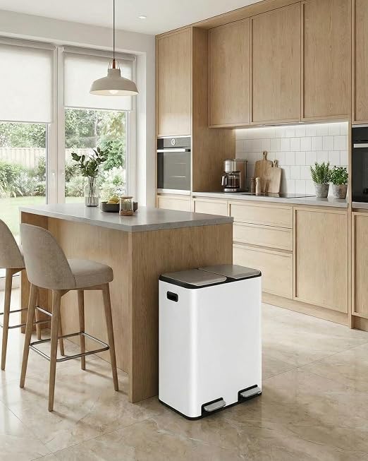 ComfyCorner 16 Gal Dual Trash Can, Stainless Steel Kitchen Garbage Bin - Image 9