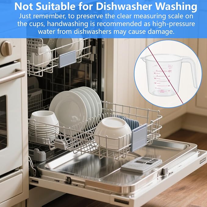 DTDNZKN 3 Pack Measuring Cup Set, Includes 250Ml, 500Ml and 1000Ml Plastic - Image 4