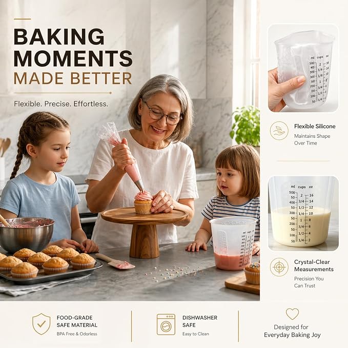 Palksky Silicone Measuring Cups Set 1-Cup & 1-Cup & 2-Cup - Image 4