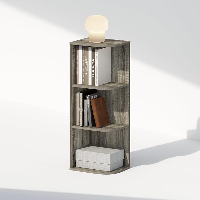 Furinno Reed Corner Shelf, 3-Tier Corner Bookshelf, Book Shelf, Corner Shelves by Furinno-FitsYourSpaceFitsYourBudget