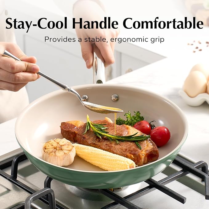 Redchef Nonstick Frying Pan Skillet, Ceramic Non-Stick Saute Pans, 9.5 inch - Image 7