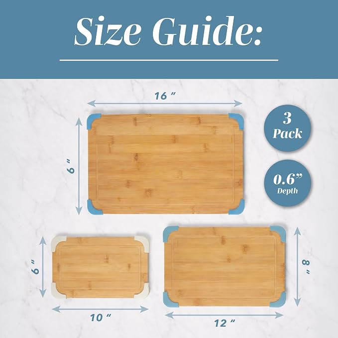 COOK WITH COLOR Non-Slip Cutting Board Set – Kitchen Essentials with Easy Grip - Image 3