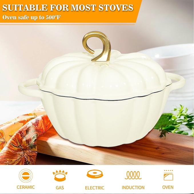 Pumpkin Cast Iron Dutch Oven - Image 3