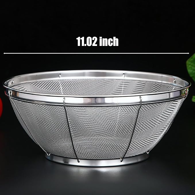 Fine Mesh Strainer for Kitchen, 5 Quart Stainless Steel Colander Bowl for Pasta - Image 6