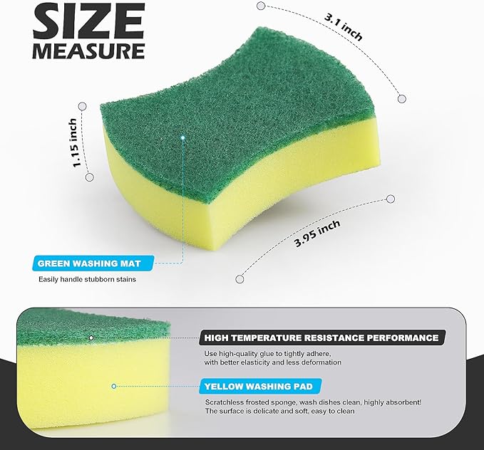 Kitchen Cleaning Sponges, 24 Pack Eco Non-Scratch - Image 2