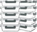 KOMUEE 10 Packs 30 oz Glass Meal Prep Containers, Glass Food Storage Containers by KOMUEEUS