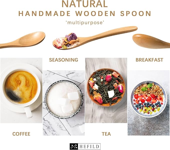 4 PCS Small Wooden Spoons, 5.8 Inch Honey Spoons - Image 5