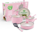 GreenLife 8 Piece Nonstick Cookware Set, Non-Toxic PFAS-Free Ceramic Pots & Pans by GreenLife