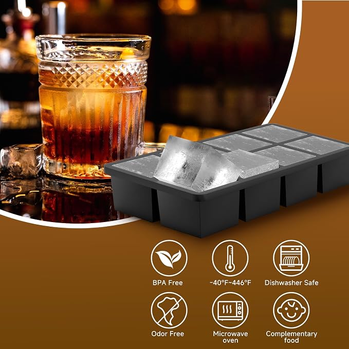 Samuelworld Large Silicone Ice Cube Tray Molds, Big 2 Inch Cubes 3 Pack - Image 5