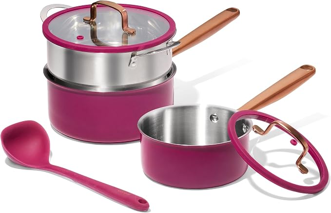 CAROTE 1.5Qt & 3.0Qt Stainless Steel Saucepan Set by CAROTE