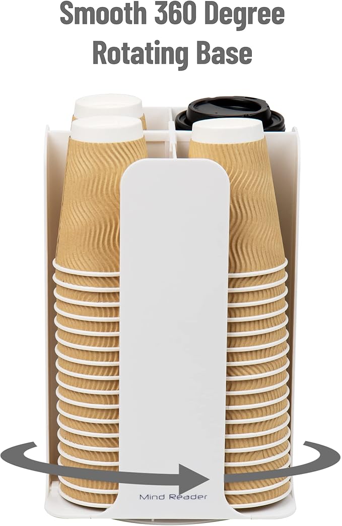 Mind Reader Cup and Lid Carousel, Countertop Org, Coffee Bar, Beverage Cup - Image 4