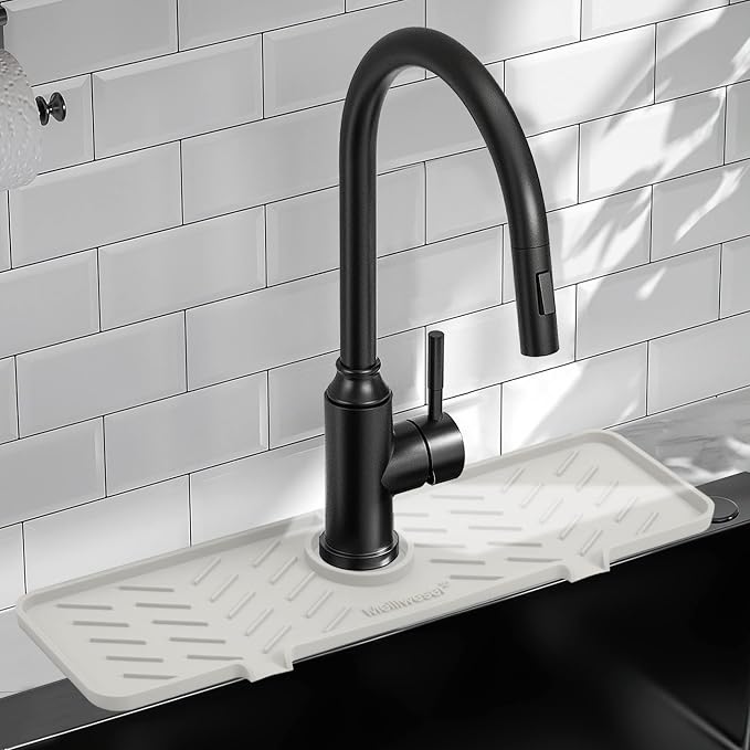 Silicone Faucet Mat for Kitchen Sink – Gen 2 Splash Guard by Meiliweser