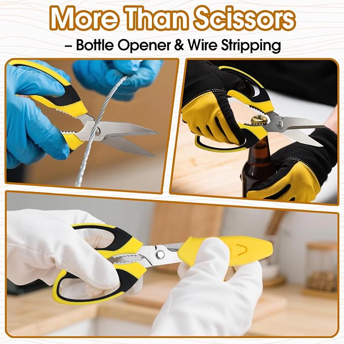8 Inch Utility Scissors for Kitchen, Craft & DIY – Heavy Duty Stainless Steel - Image 4