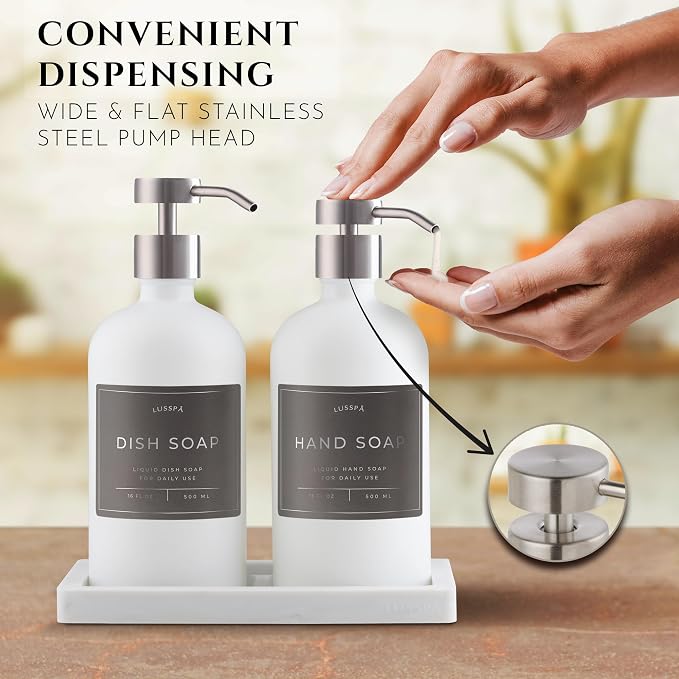 Glass Soap Dispenser Set of 2 - Image 4