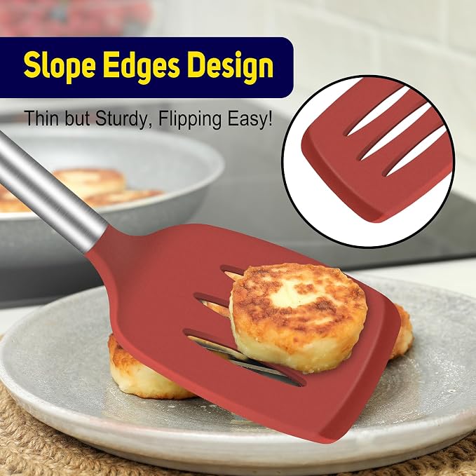 HOTEC Silicone Spatula Set of 2 Heat-Resistant 600°F & BPA-Free Kitchen - Image 6