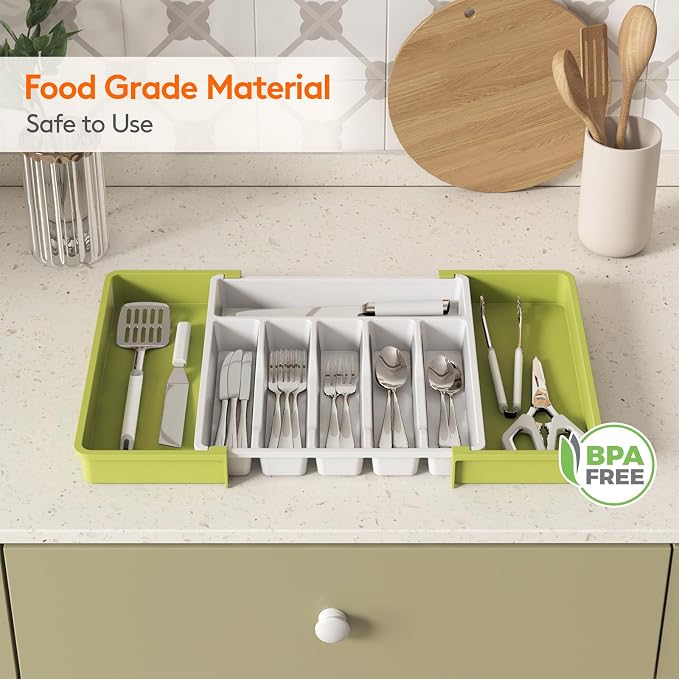 Lifewit Silverware Drawer Organizer, Expandable Utensil Tray - Image 7