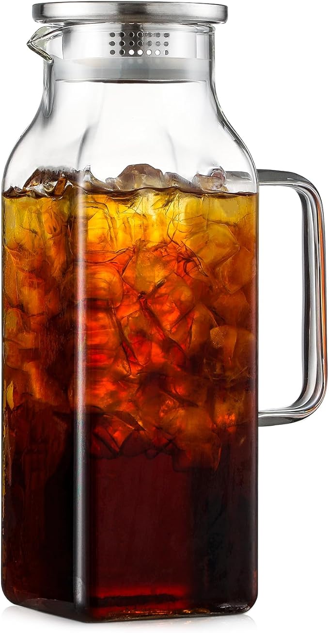 2 Quart Square Glass Pitcher by NETANY