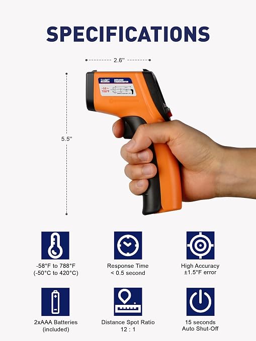 SMART JERRY - Infrared Thermometer Gun | Non-Contact Digital Temperature Gun - Image 2