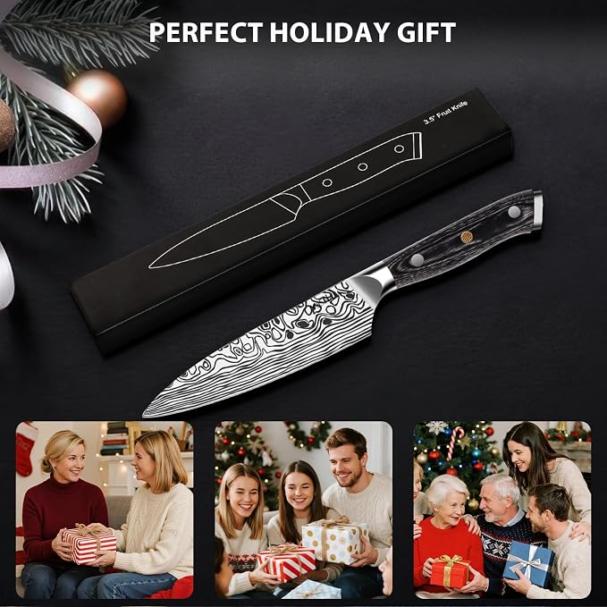 MOSFiATA 4 Inch Paring Knife, Kitchen Knife Fruit Knives - Image 8