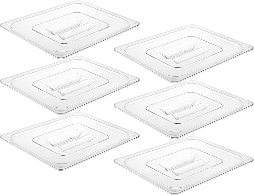 CURTA 6 Pack NSF Food Pan Cover, 1/2 Size Clear Polycarbonate Lid by CURTA