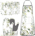 Sage Green Eucalyptus Oven Mitts Watercolor Butterfly Leaves Pot Holders by Unknown