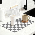 12" x 20" Checkered Dish Drying Mat by Unknown