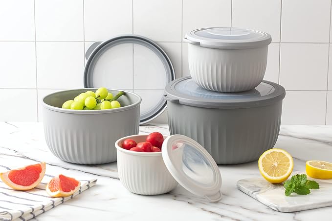 COOK WITH COLOR Prep Bowls with Lids- Wide and Deep Nesting Plastic Small - Image 8