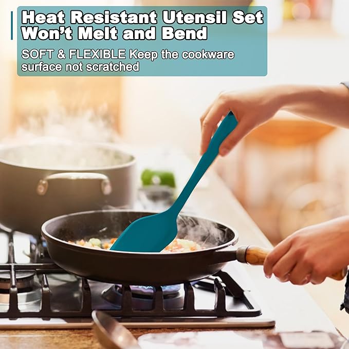E-far 10 Pieces Silicone Cooking Utensils Set, Heat Resistant Kitchen Utensil - Image 5