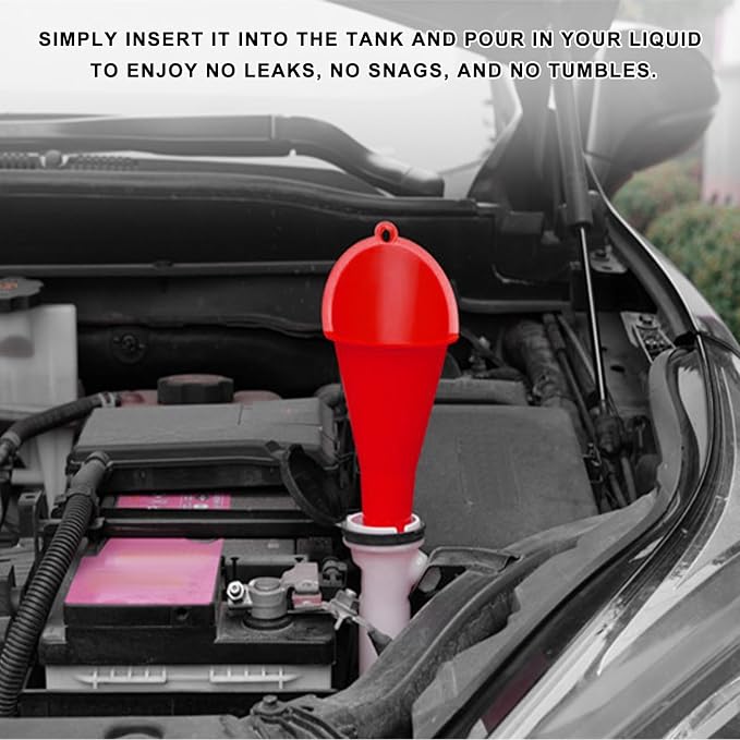 Oil Funnel, Plastic Long Neck Multi-Purpose Spill Saver Funnel, Engine Oil - Image 4