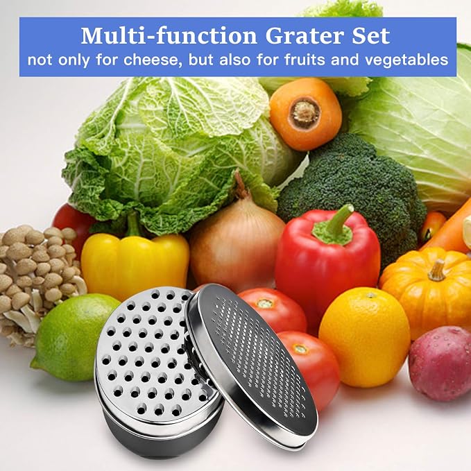 Black Compact Round Cheese Grater - Image 7